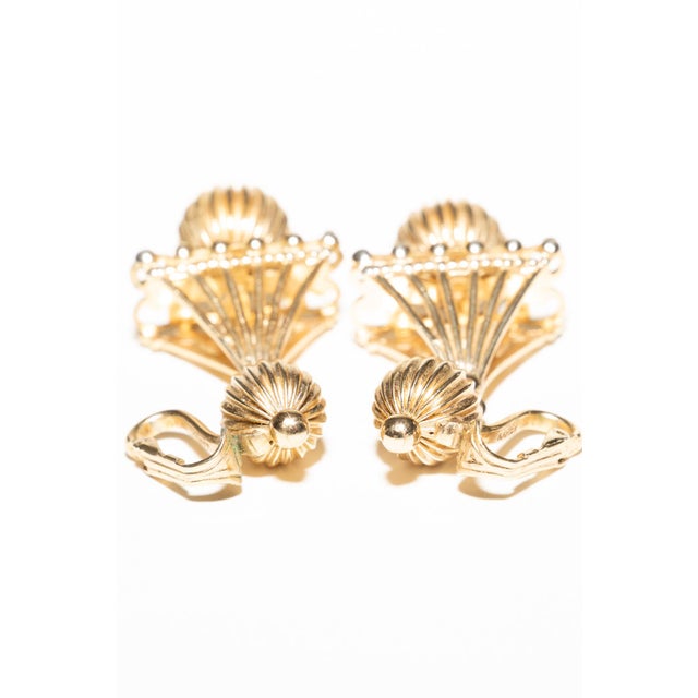 Vintage 1950's Napier Gold Filled Clip on Dangle Earrings, Pair For Sale - Image 9 of 12