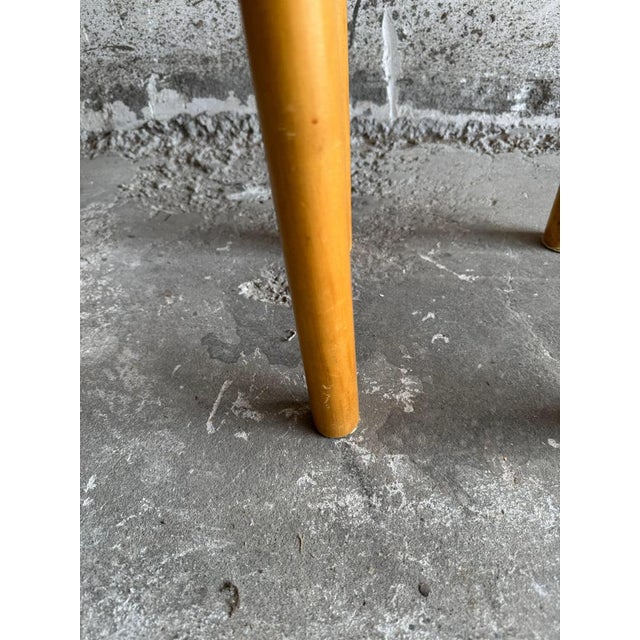 Wood Vintage Stool in Wood with Organically Shaped Top For Sale - Image 7 of 9