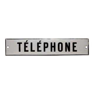 Enamel Telephone Sign For Sale