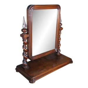 Antique 19th Century English Victorian Mahogany Dressing Shaving Toilet Mirror