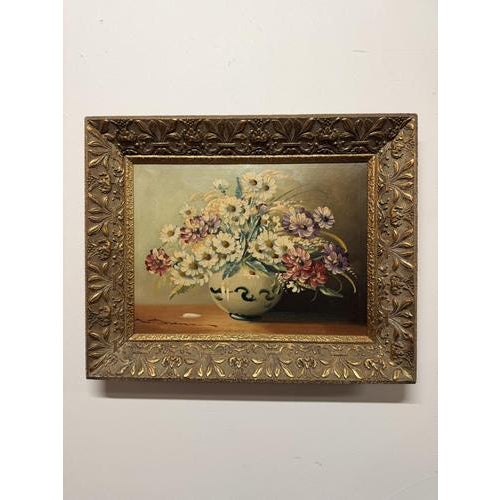 Floral Still Life, Oil on Canvas, Framed For Sale - Image 4 of 4