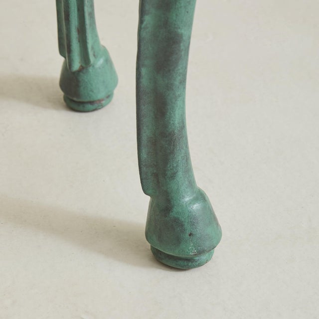 Vintage French Neoclassical Horse Motif Iron Console Table For Sale - Image 9 of 11