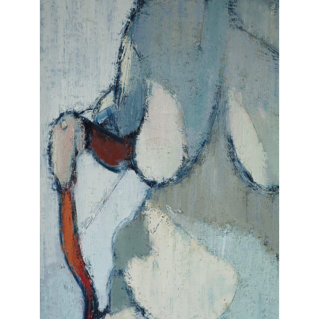 1950 Mid-Century Modern 'The Patience of Form' Swedish Vintage Abstract Figurative Oil Painting, Framed For Sale - Image 10 of 13