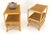 Pair Rattan Bamboo Grass Cloth Top Two Tier End Side Tables Stands Magazine Rack For Sale - Image 10 of 14