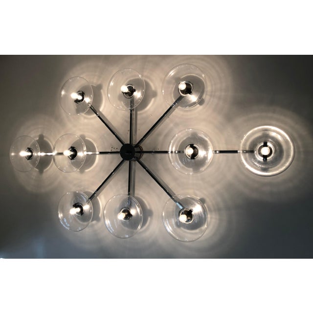 21st Century Dieci Polished Chrome Clear Murano Flush Mount by Fabio LTD For Sale - Image 6 of 6