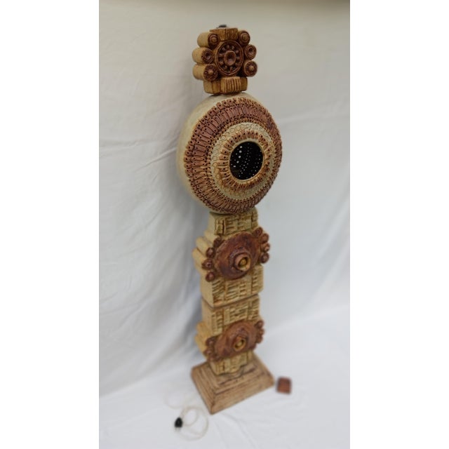 Mid-Century Modern 1970s Bernard Rooke Totem Floor Lamp Base For Sale - Image 3 of 8