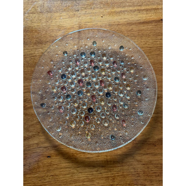 Mid-Century Modern Four 8” Asteroid Bubble Glass Plates by Mid-Century Modern Polish Art Glass Designer Jan Sylwester Drost For Sale - Image 3 of 9
