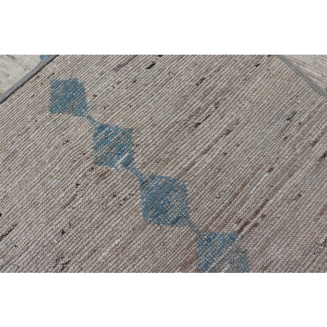 Casual Modern Rug in Creams and Blue Tones and Minimalist Design 5'9 X 9'3 For Sale - Image 13 of 13