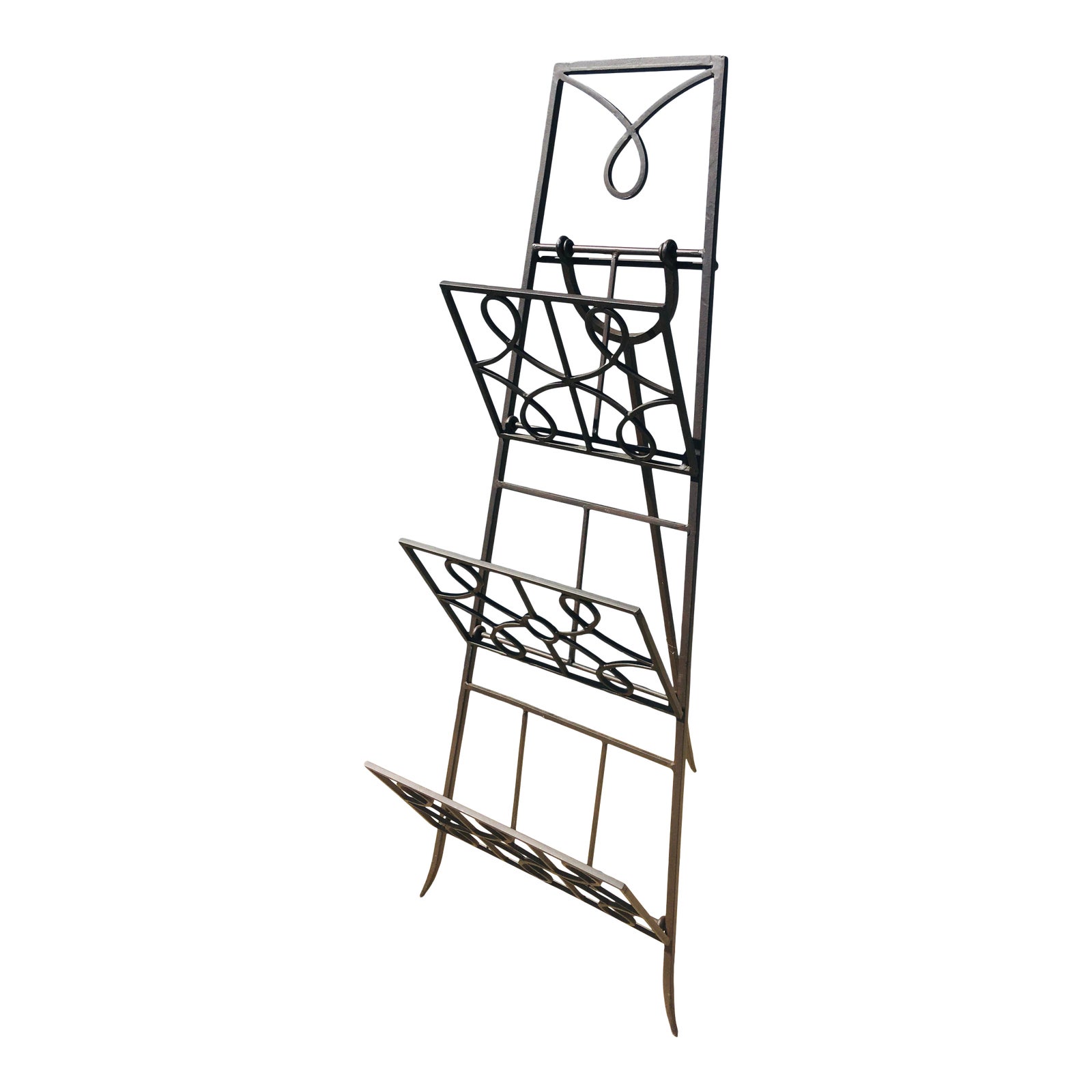 Vintage Hand Wrought Iron Magazine Stand/ Rack Chairish