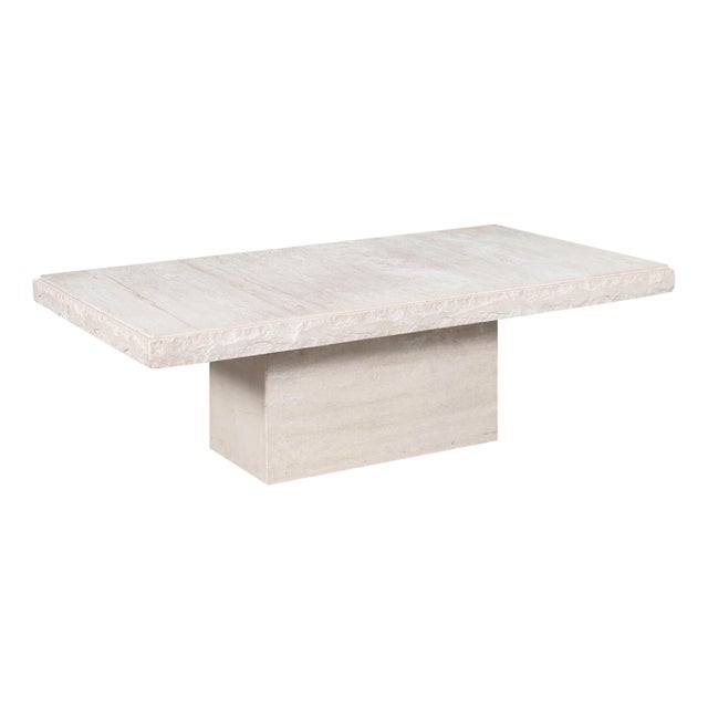 Italian Modern Live-Edge Travertine Coffee Table by Stone International For Sale