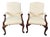 Late 20th Century Pair of Baker Furniture Stately Homes Gainsborough Arm Chairs in White For Sale