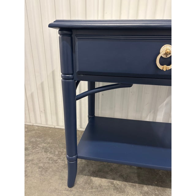 Wood Coastal Chic Blue Nightstand by Thomasville For Sale - Image 7 of 11