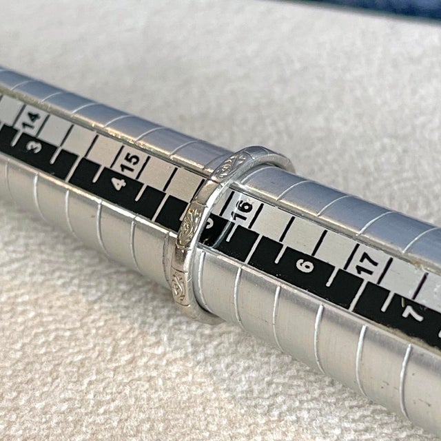 Antique Platinum Engraved Band – A Whisper of the 1920s, Size 5.25 For Sale In Madison - Image 6 of 6