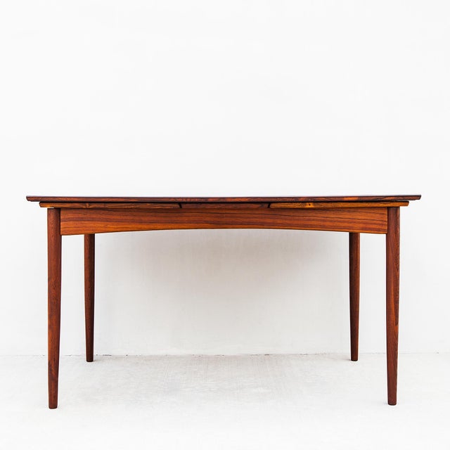 Wood 1960s Restored Danish Mid Century Modern Rosewood Hidden Leaf Dining Table For Sale - Image 7 of 12