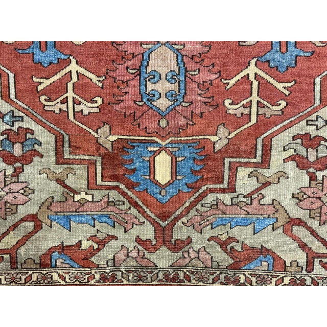 Antique Persian Serapi Rug 10’4” X 12’0" For Sale - Image 10 of 18