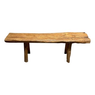 Andrianna Shamaris Teak Wood Log Style Bench For Sale
