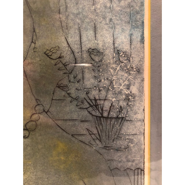 Mid-Century Modern 1960s "Nude with Flowers" Numbered and Signed Print by John Murray Barton, Frmaed For Sale - Image 3 of 7