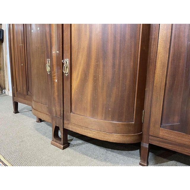 Art Nouveau Mahogany Sideboard with Clock in the style of Gustave Serrurier Bovy, 1890s For Sale - Image 14 of 18