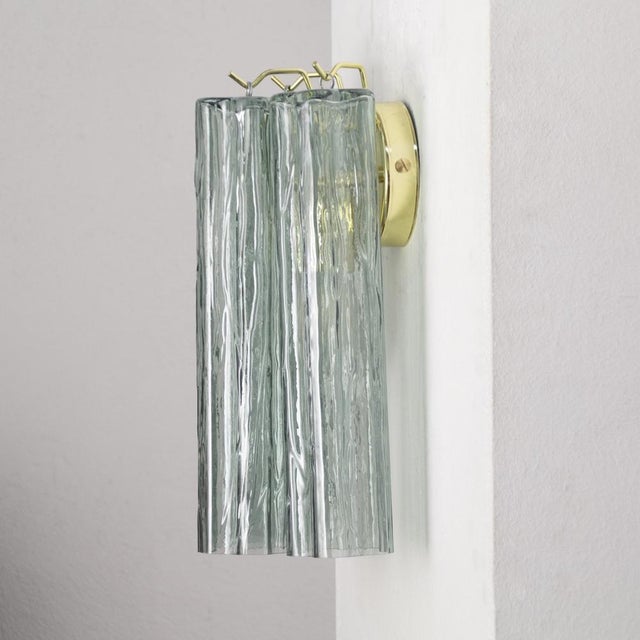 Italian Green Murano Glass Wall Lights, 1990s, Set of 2 For Sale - Image 9 of 10