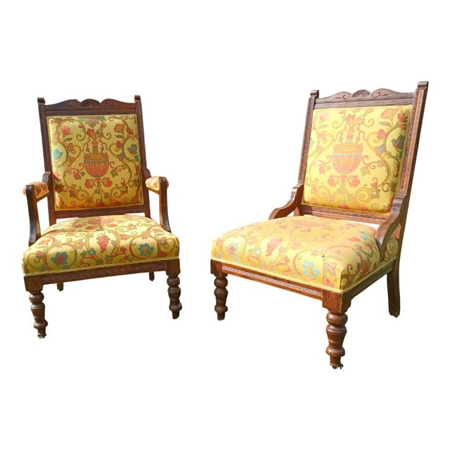 Walnut Armchairs with Silk Upholstery, 1830, Set of 2 For Sale - Image 16 of 16