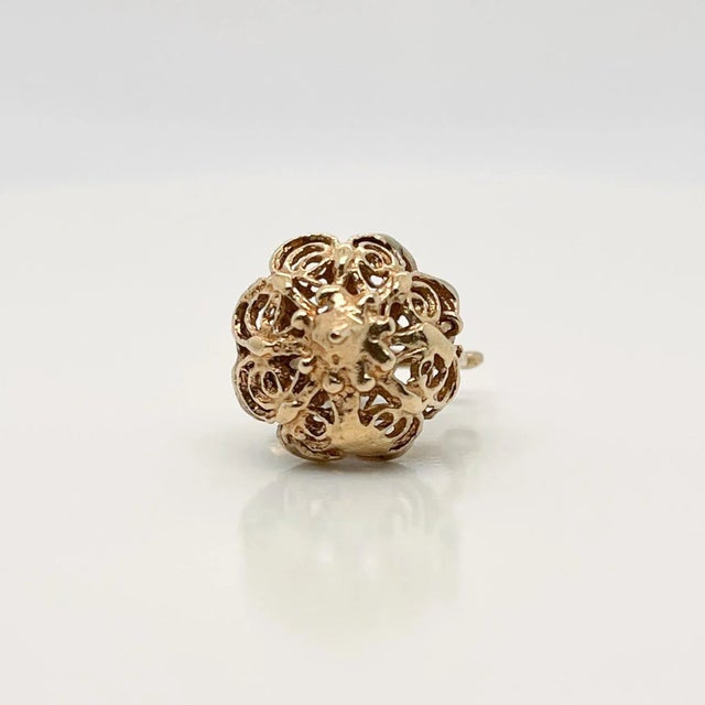 Metal Vintage 14k Gold Pitcher or Wine Ewer with a Pearl Lid Charm for a Bracelet For Sale - Image 7 of 12