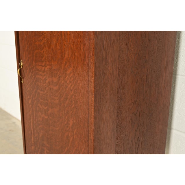 Antique Victorian Carved Tiger Oak Music Cabinet, Circa 1900 For Sale - Image 9 of 14