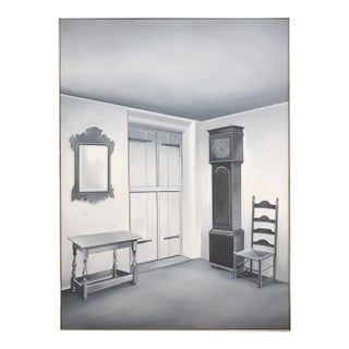 Mid 20th Century Large Lowell Blair Nesbitt Black & White Tonal Painting For Sale