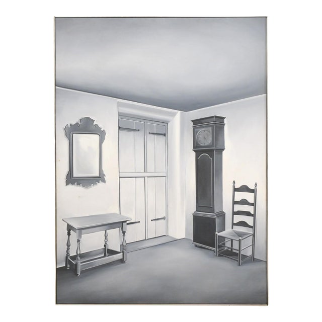 Mid 20th Century Large Lowell Blair Nesbitt Black & White Tonal Painting For Sale