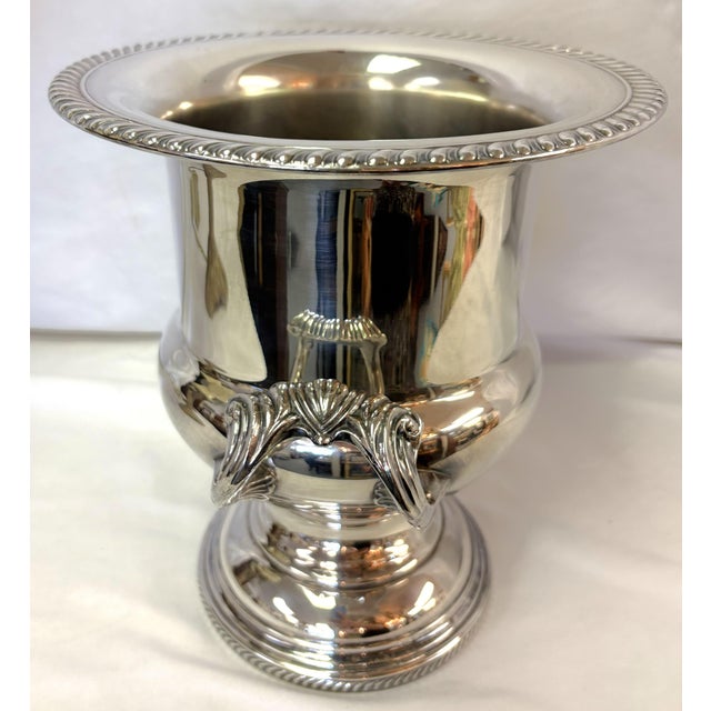 Vintage Silverplate Trophy Cup Shape Champagne Bucket For Sale - Image 9 of 17