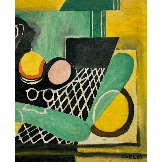 Mid-Century Modern Mid-Century Cubist Still Life Painting For Sale - Image 3 of 8