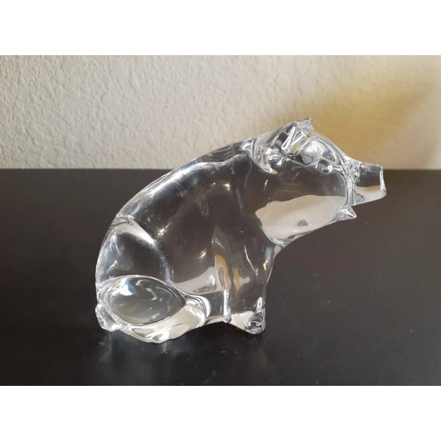 1960s Vintage German Princess House Pets Clear Crystal Pig Figurine For Sale - Image 5 of 5