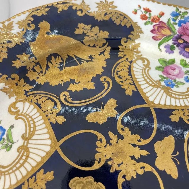 Tiffany and Co. Tiffany & Co./Booths, Cobalt & Floral Dinner Plates- Set of 12 For Sale - Image 4 of 6