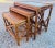 Vintage Bamboo and Walnut Nesting Tables/Set of Three. For Sale - Image 9 of 10