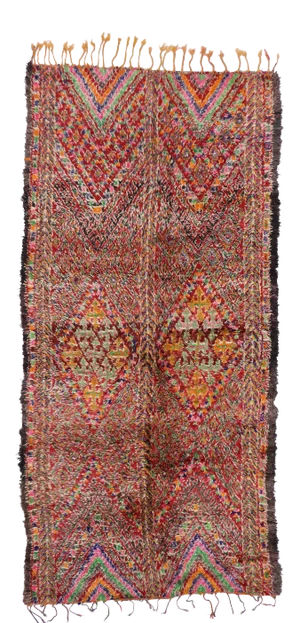 Vintage Berber Beni M'Guild Moroccan Rug - 06'02 X 12'09