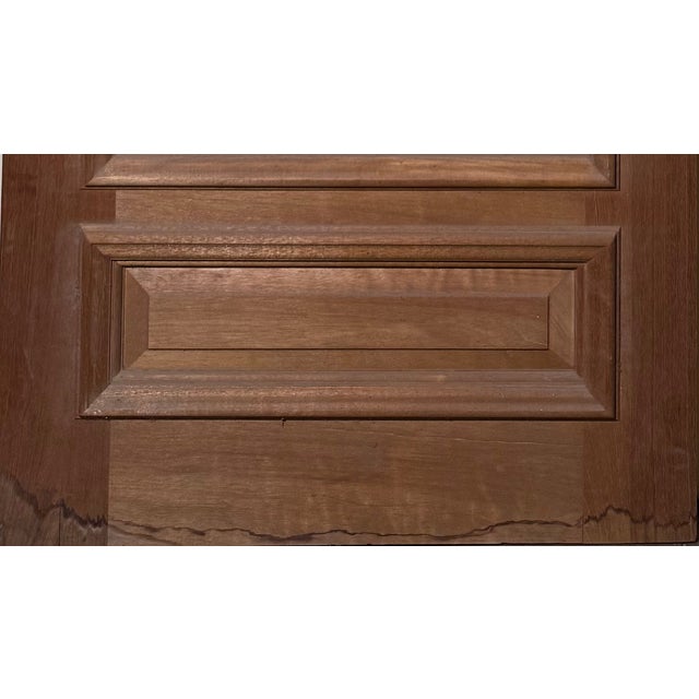 Mahogany Antique Inspired Tulip Motif Leaded Glass Door For Sale - Image 4 of 5