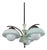 Art Deco Mint Glass and Chrome Chandelier, Former Czechoslovakia, 1930s For Sale