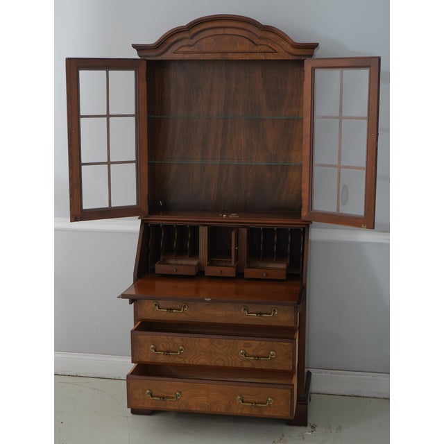 Traditional Jasper Cabinet Burl Wood Secretary Desk For Sale - Image 3 of 18