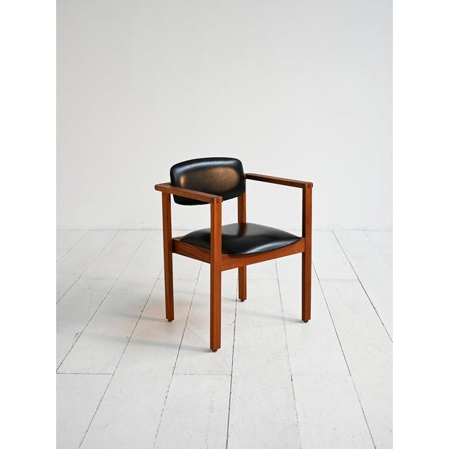 Teak and Leather Chair, Denmark, 1960s For Sale - Image 3 of 8