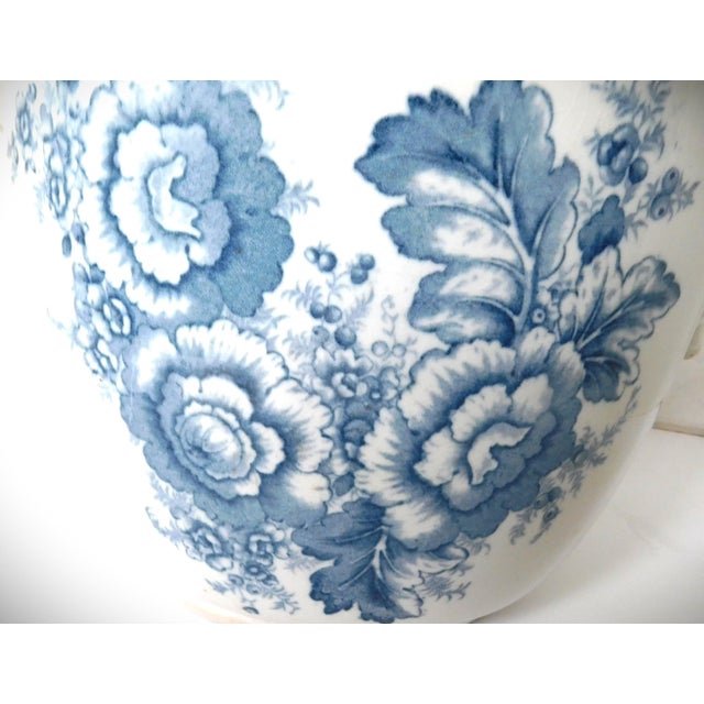 American Maddock Pottery Company Blue and White Garden Planter For Sale - Image 3 of 9