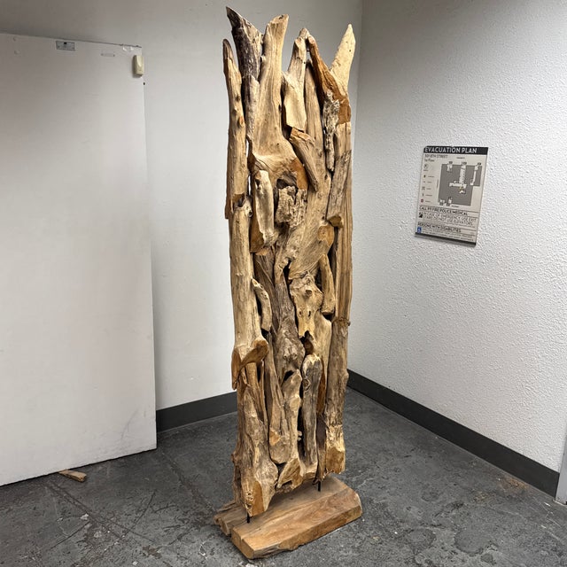 Contemporary Revelation by Uttermost Sculptural Driftwood Floor Screen For Sale - Image 3 of 12