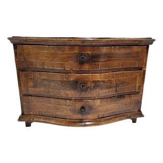 Antique French Louis XIV Wood Dresser Jewelry Box Chest of 3 Drawer Secretary For Sale