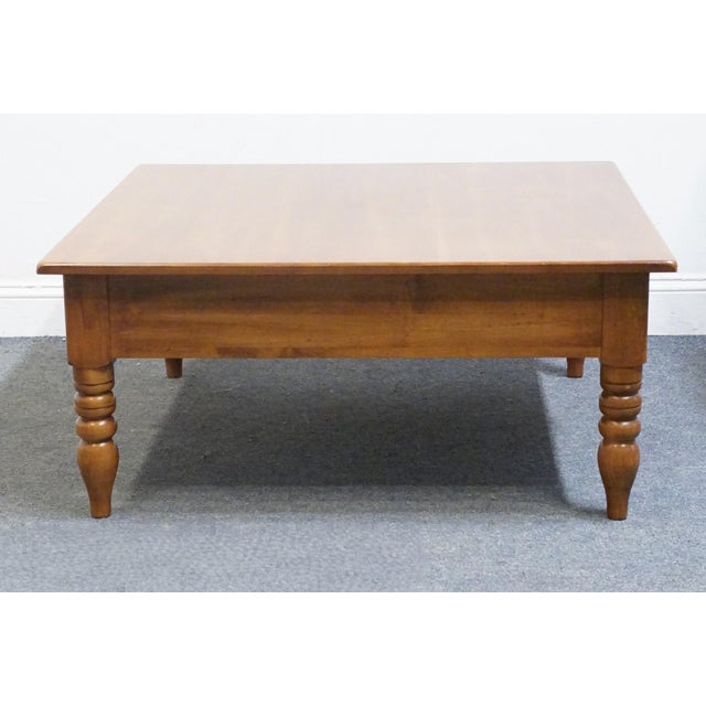 DURHAM FURNITURE Solid Cherry Early American Style 38" Square Accent Coffee Table - Made in Canada 17" High 38" Wide 38"...