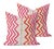 Pair of handcrafted pillows fashioned with Christopher Farr Rick Rack in Hot Pink fabric on the front and backed with...