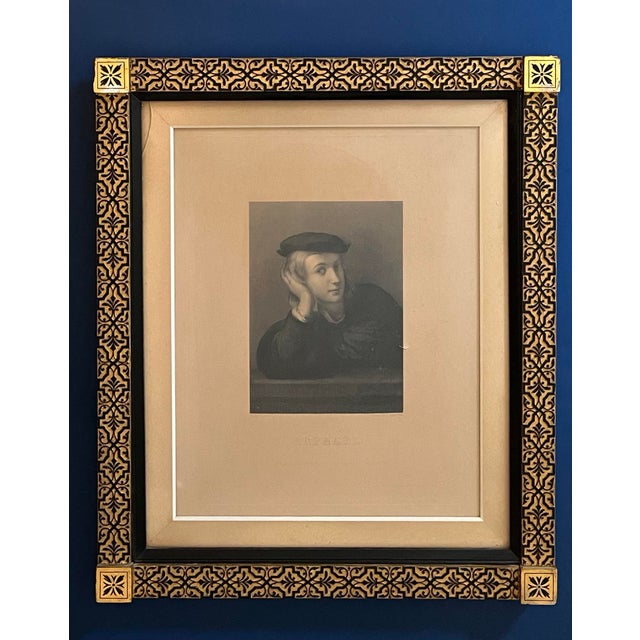 Realism 19th Century Framed Engraving/Mezzotint of Raphael For Sale - Image 3 of 5
