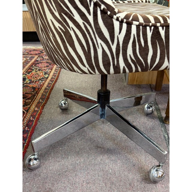 Task Chair, Desk Chair in Zebra Upholstery For Sale In New York - Image 6 of 6