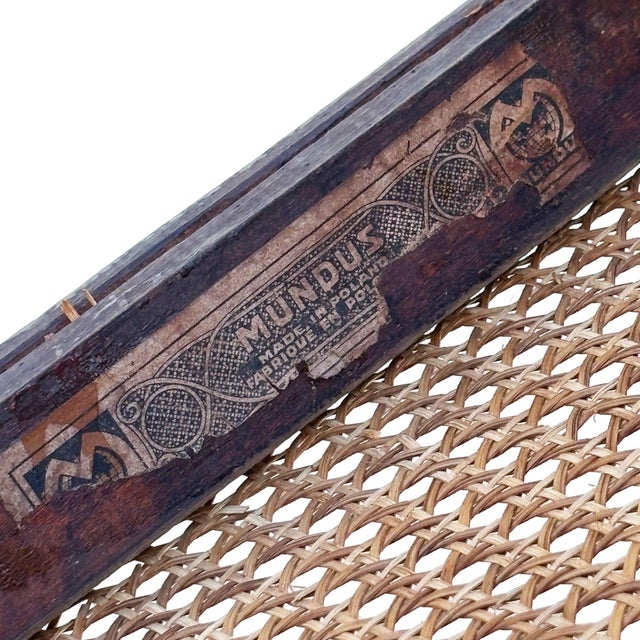 Late 19th Century Victorian Arched Bentwood & Wicker Cafe Settee Bench by Thonet-Mundus For Sale - Image 10 of 10