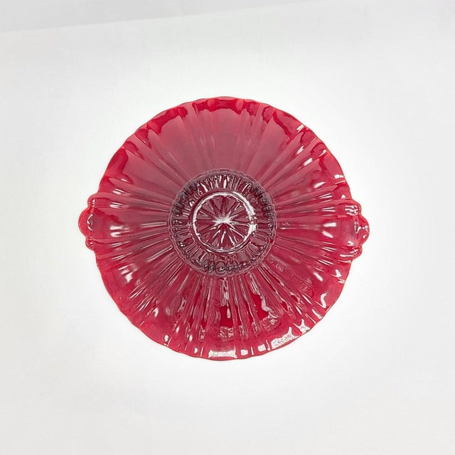 Glass Hocking Old Cafe Royal Ruby Bowl W/ Tab Handles; C. 1938; 8 3/4 Inches For Sale - Image 7 of 12