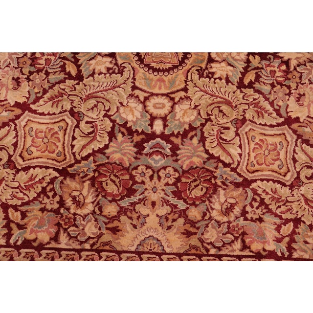 Floral 1990's Pak-Persian Red/Red Wool Rug - 9'1'' X 12'3'' For Sale In New York - Image 6 of 9