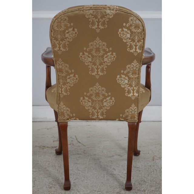 Southwood & Co. Pair of Southwood Damask Upholstered Open Armchairs For Sale - Image 4 of 18