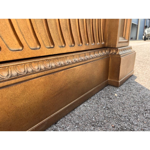 Wood 1990s Century Furniture Silk Roads Gilt Credenza – Solid Stone Top For Sale - Image 7 of 8